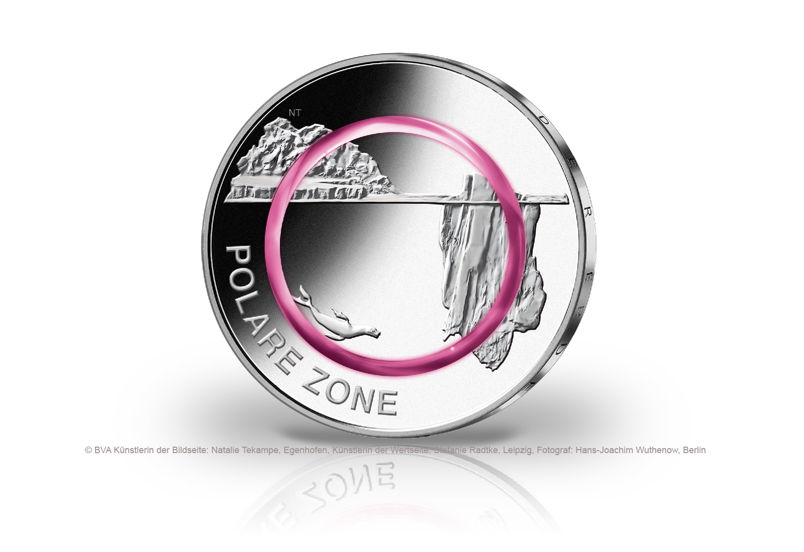 5 Euro 2021 Deutschland Polare Zone mit Polymerring st Prägestätte unserer Wahl