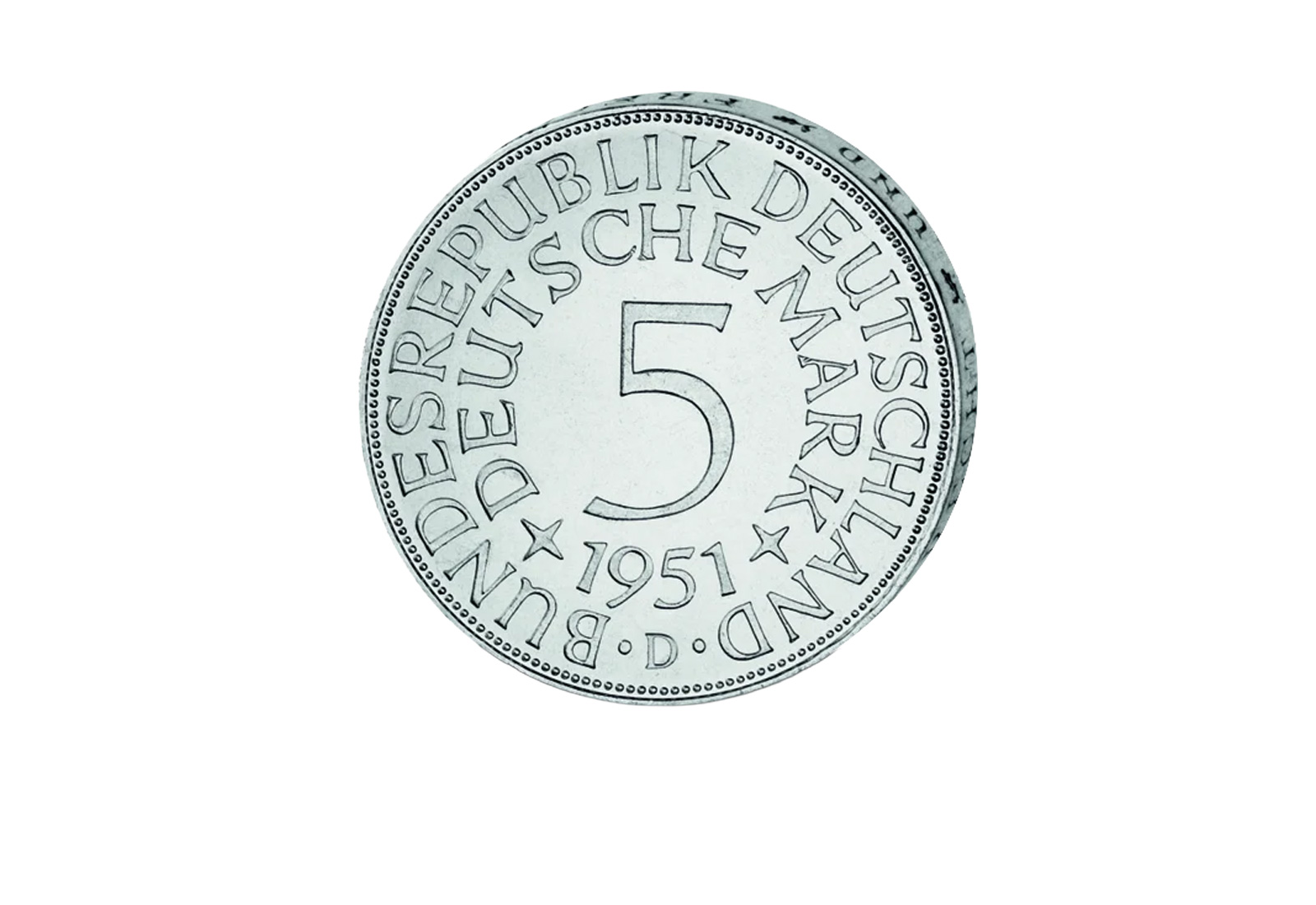 BRD 4x 5 DM 1951 Silberadler Set Prägetätte D-J