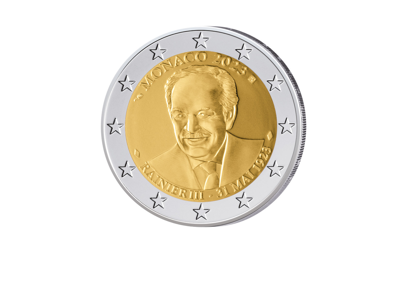2 Euro 2023 Monaco 100. Geburtstag Rainier III. PP