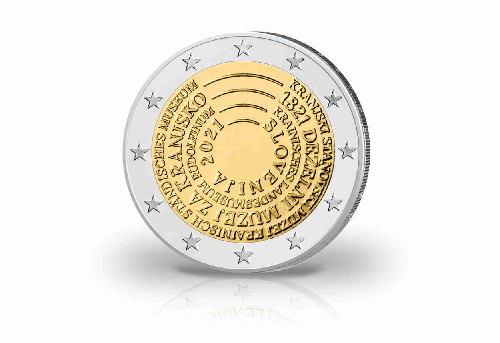 2 Euro 2021 Slowenien 200. Jubiläum Regionalmuseum Kranj