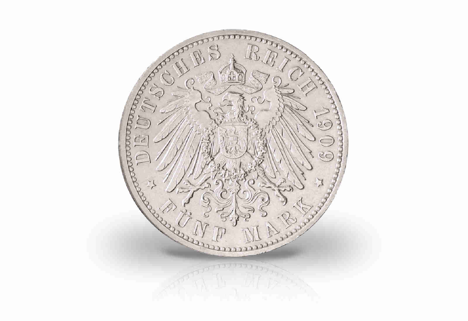 5 Mark 1909 Deutsches Kaiserreich Universität Leipzig Jaeger-Nr. 139