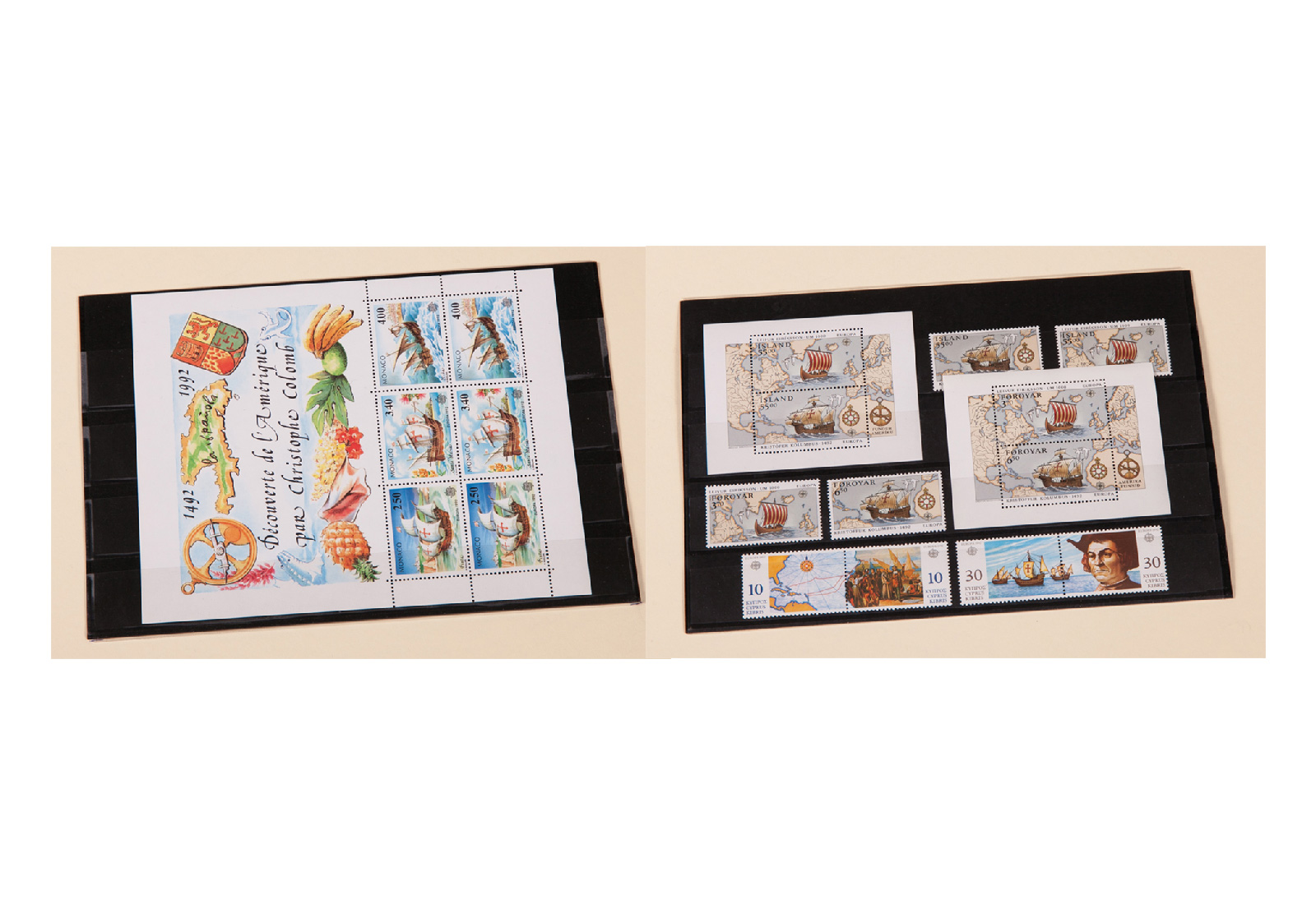 Briefmarken CEPT Ausgaben aus 1992 Thema 500. Jahrestag Amerika postfrisch per 5 Stück