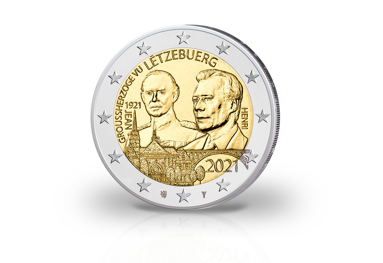 2 Euro 2021 Luxemburg 100. Geburtstag Großherzog Jean