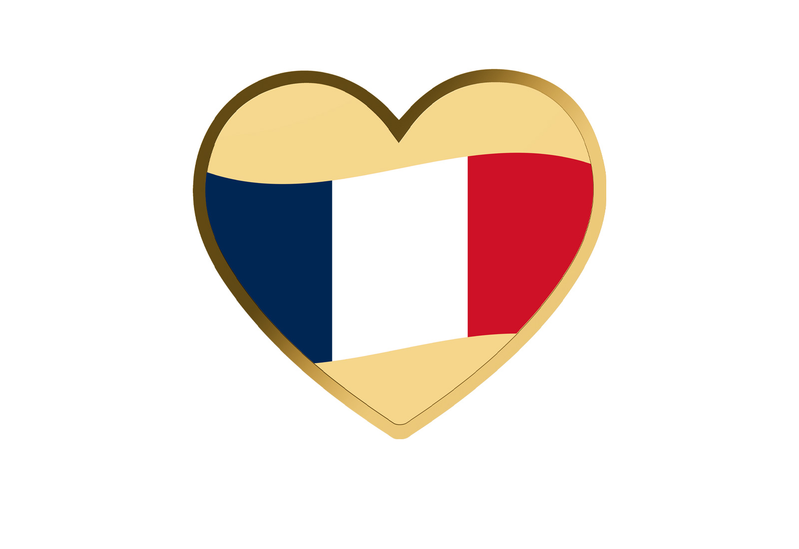 Goldmünze Motiv "Ein Herz für Frankreich" 999/1000 Gold im Geschenketui