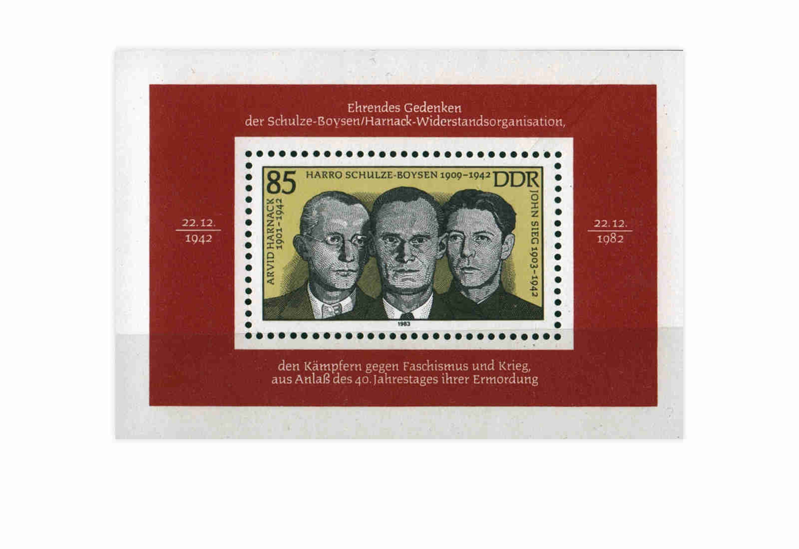 DDR Block 70 Schulze-Boysen/Harnack 1983 postfrisch