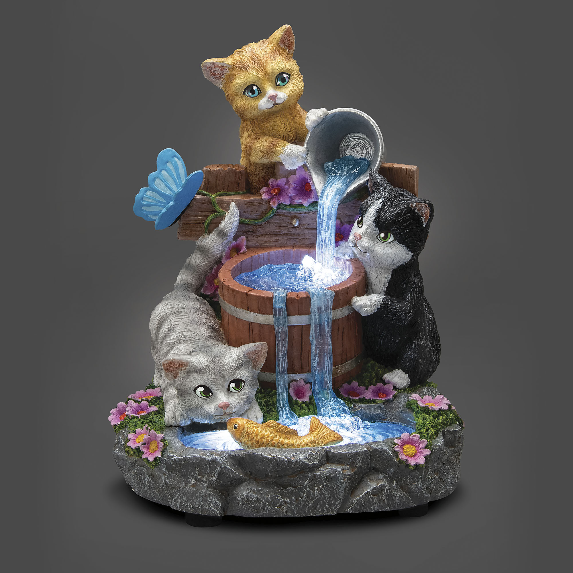 Schnurrhaare und Wasserfälle - Katzenskulptur