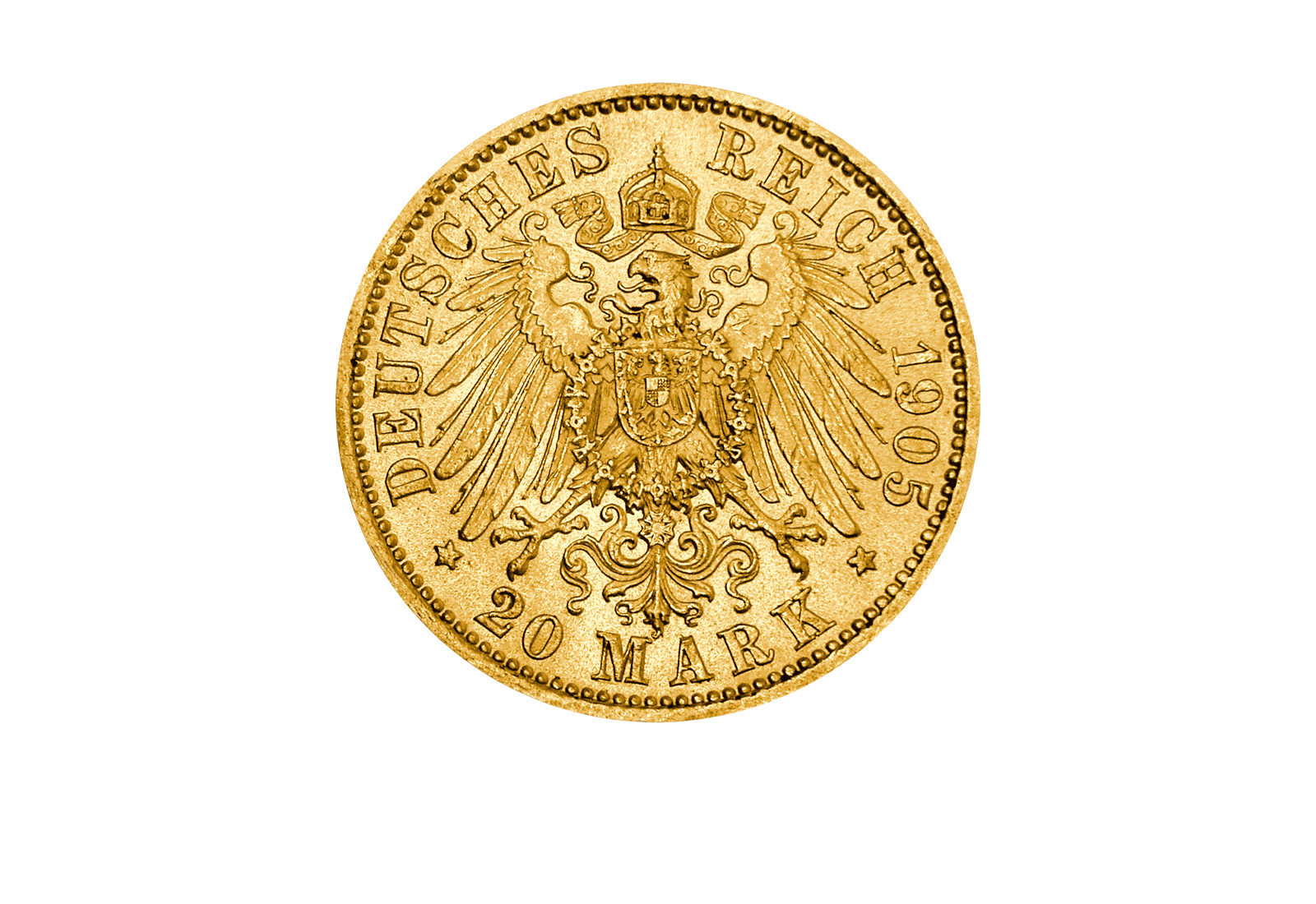 20 Mark 1905-1914 Kaiserreich Friedrich August Sachsen Jaeger-Nr. 268