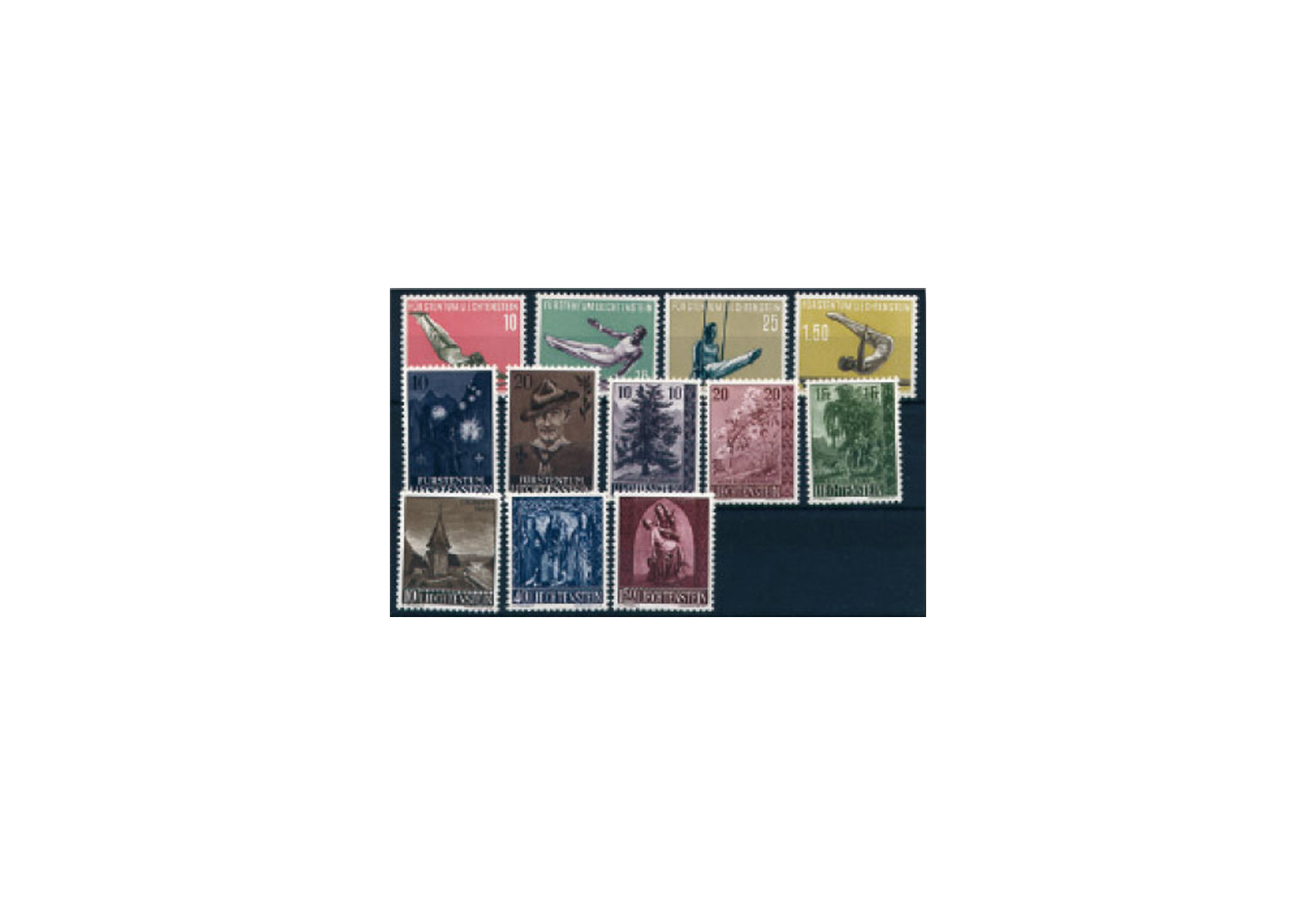Briefmarke Liechtenstein Jahrgang 1957 **
