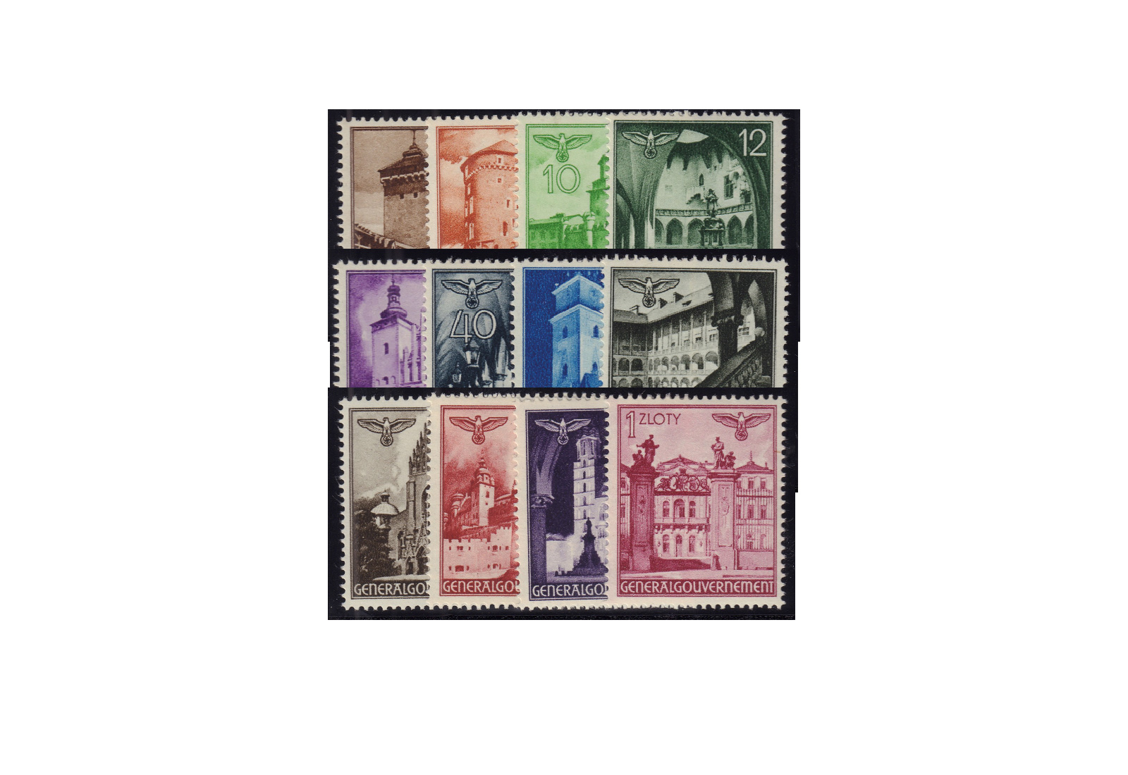 Generalgouvernement Freimarken 1940 Michel Nr. 40/51 postfrisch