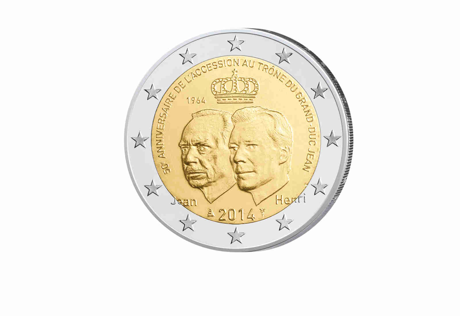 2 Euro 2014 Luxemburg 50. Jahrestag der Thronbesteigung von Großherzog Jean