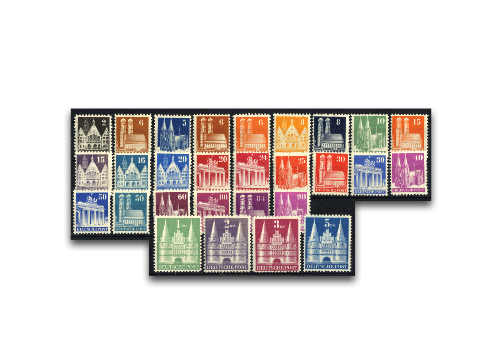 Alliierte Besetzung: Bizone 1948 Michel-Nr. 73/100 I wg gestempelt