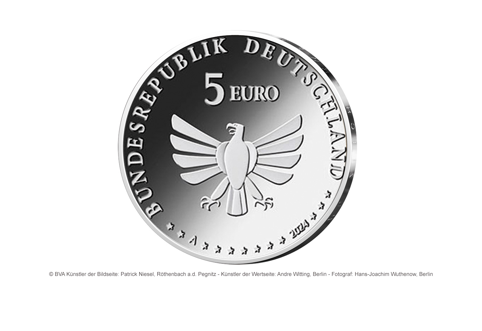 5 Euro 2024 Deutschland Grünes Heupferd st Prägestätte A