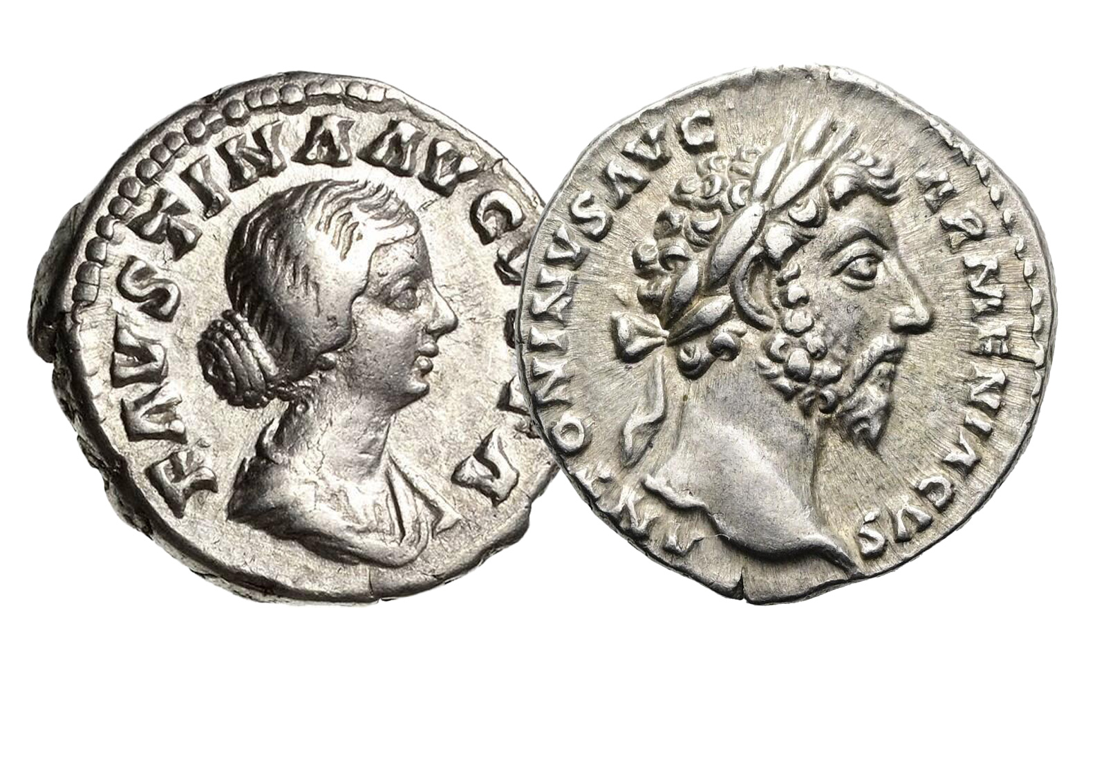 2er-Set Römisches Reich Marcus Aurelius & Faustina Filia