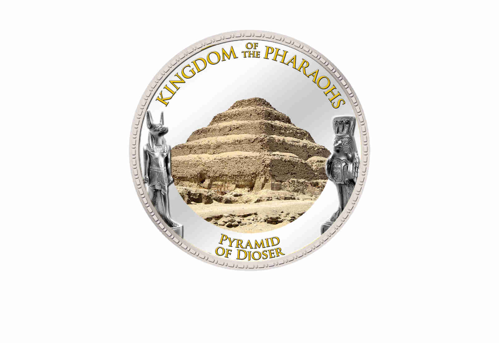 1 Pfund Ägypten Pyramide von Djoser, 999,9 Goldauflage mit Farbmotiv