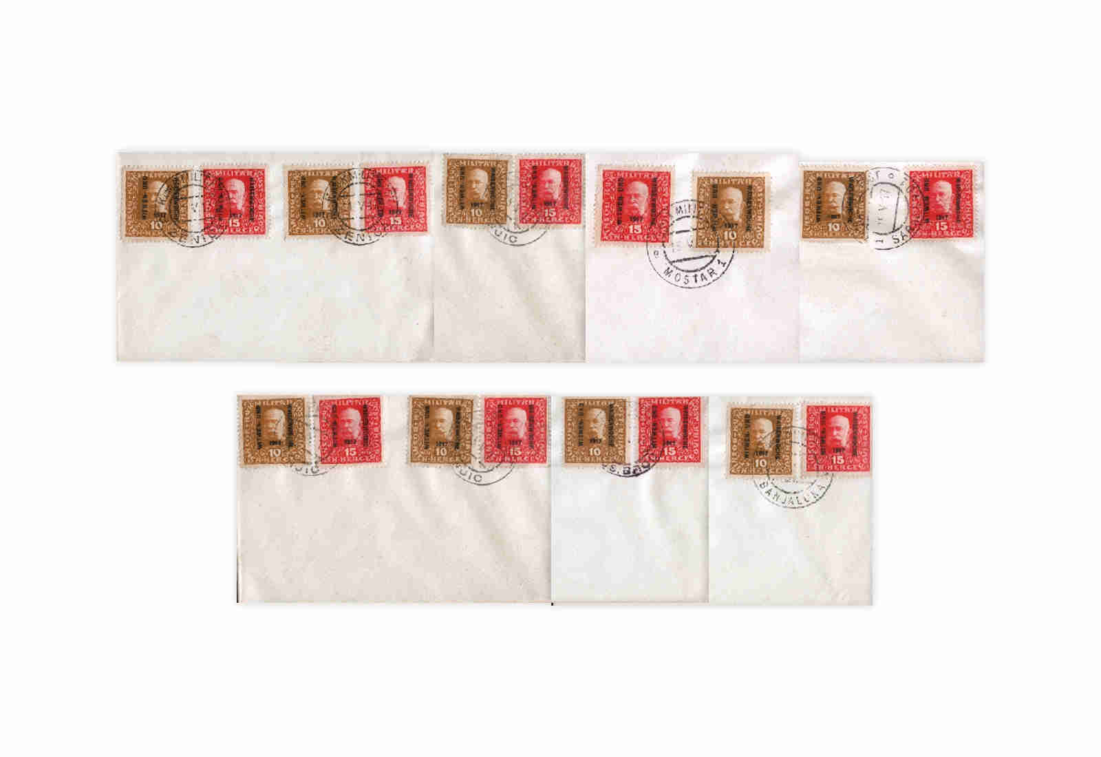 Bosnien-Herzegowina Postbelege I.Weltkrieg Mi.Nr. 119/20 gest.