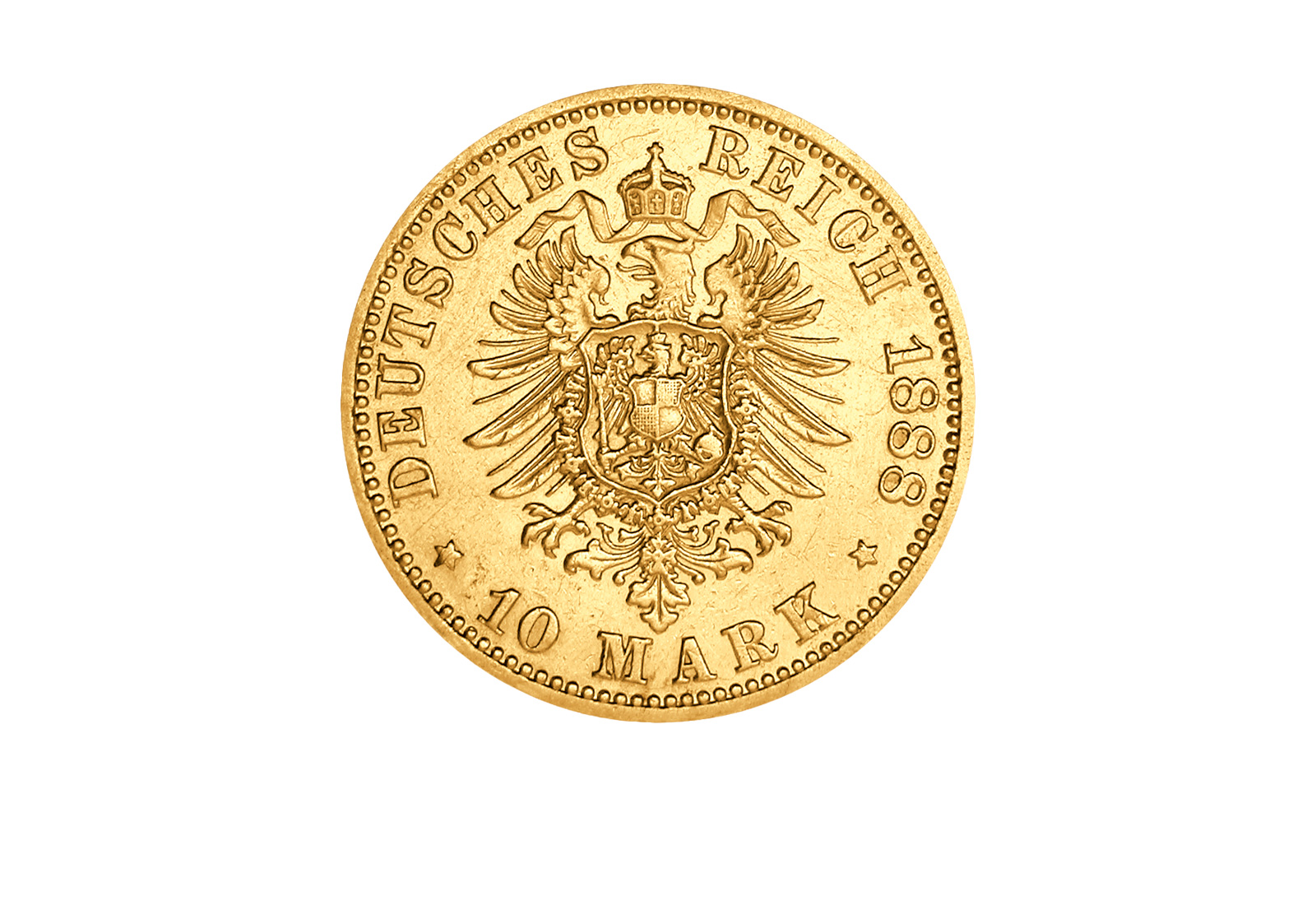 10 Mark 1874-1888 Kaiserreich Karl von Württemberg Jaeger-Nr. 292