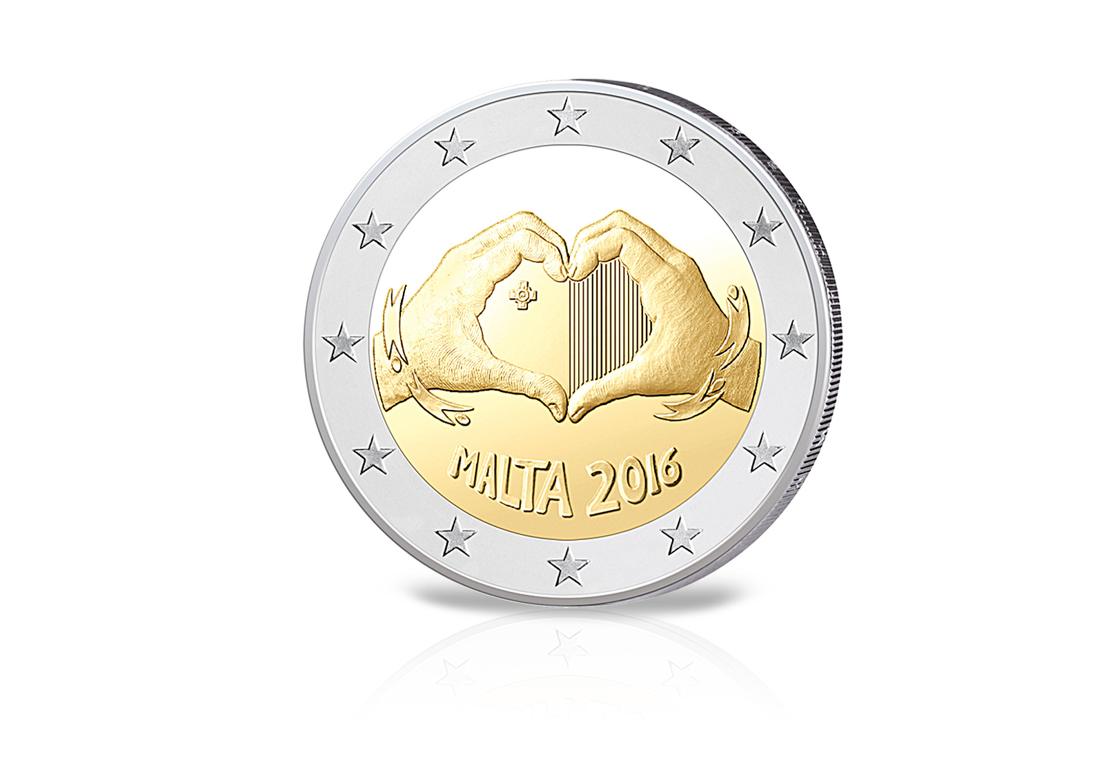 2 Euro 2016 Malta Love - Liebe - von Kindern mit Solidarität