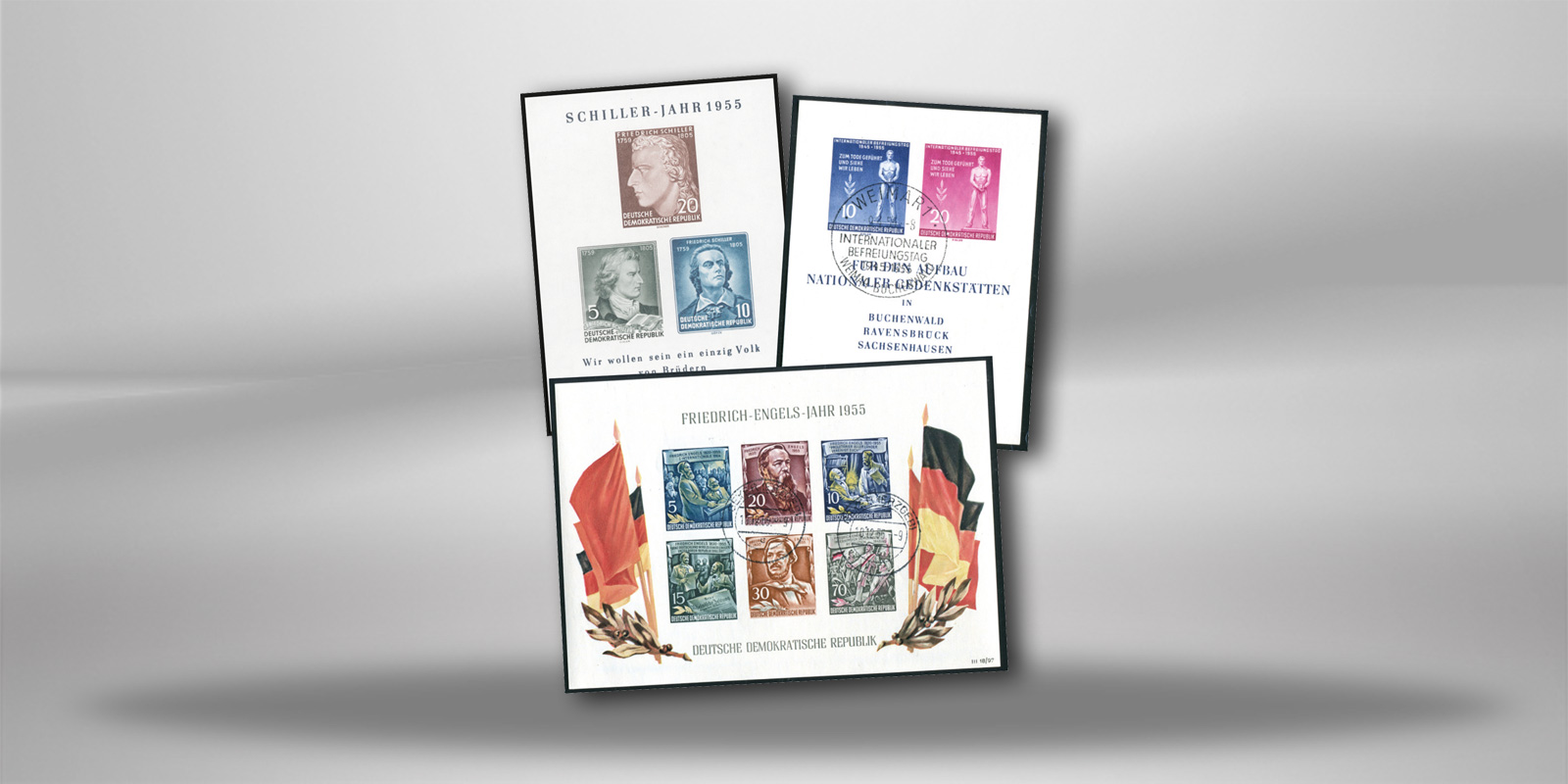 Briefmarken DDR Block 1955 Michel-Nr. 11-13 gestempelt