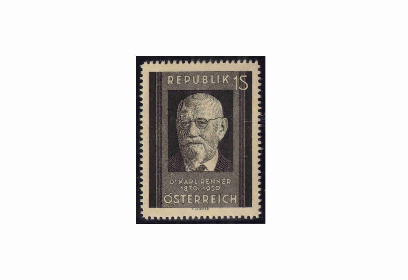Österreich Einzelausgabe 1951 Tod von Karl Renner Michel Nr. 959 postfrisch