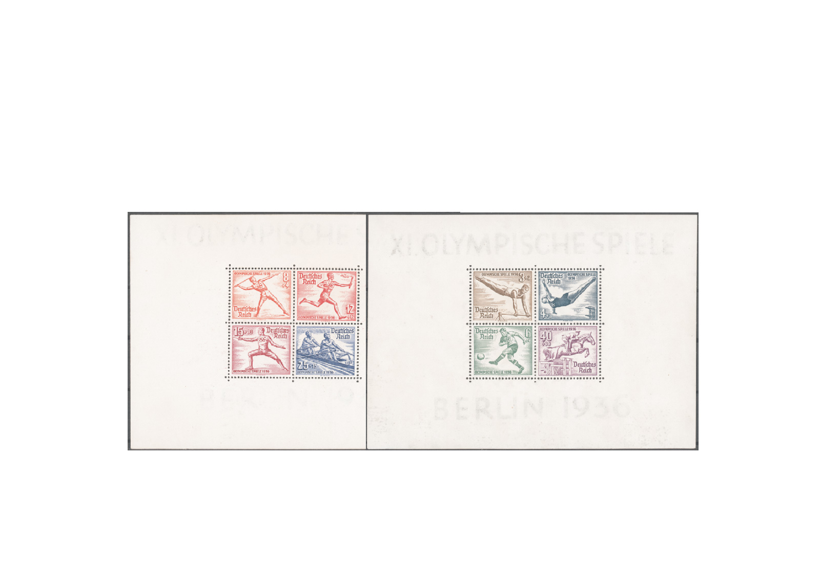 Briefmarken Deutsches Reich Olympia 1936 Block 5+6 z postfrisch