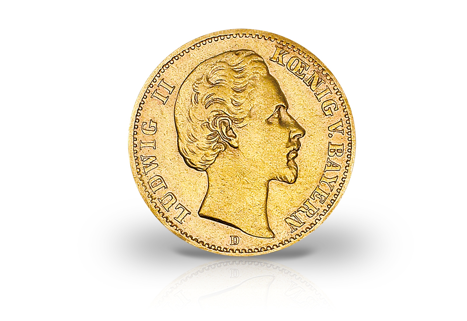 10 Mark Goldmünze 1874-1881 Deutsches Kaiserreich Bayern König Ludwig II. Jaeger-Nr. 196