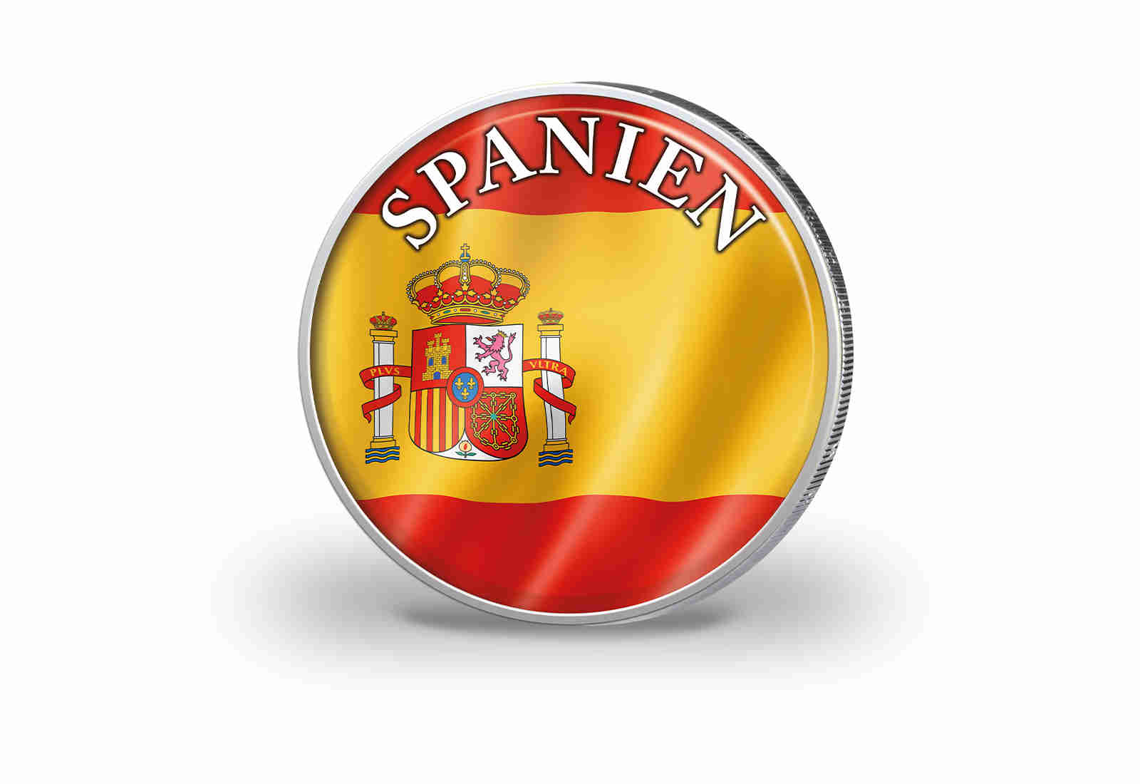 2 Euro vergoldet Spanien Flagge mit Farbapplikation