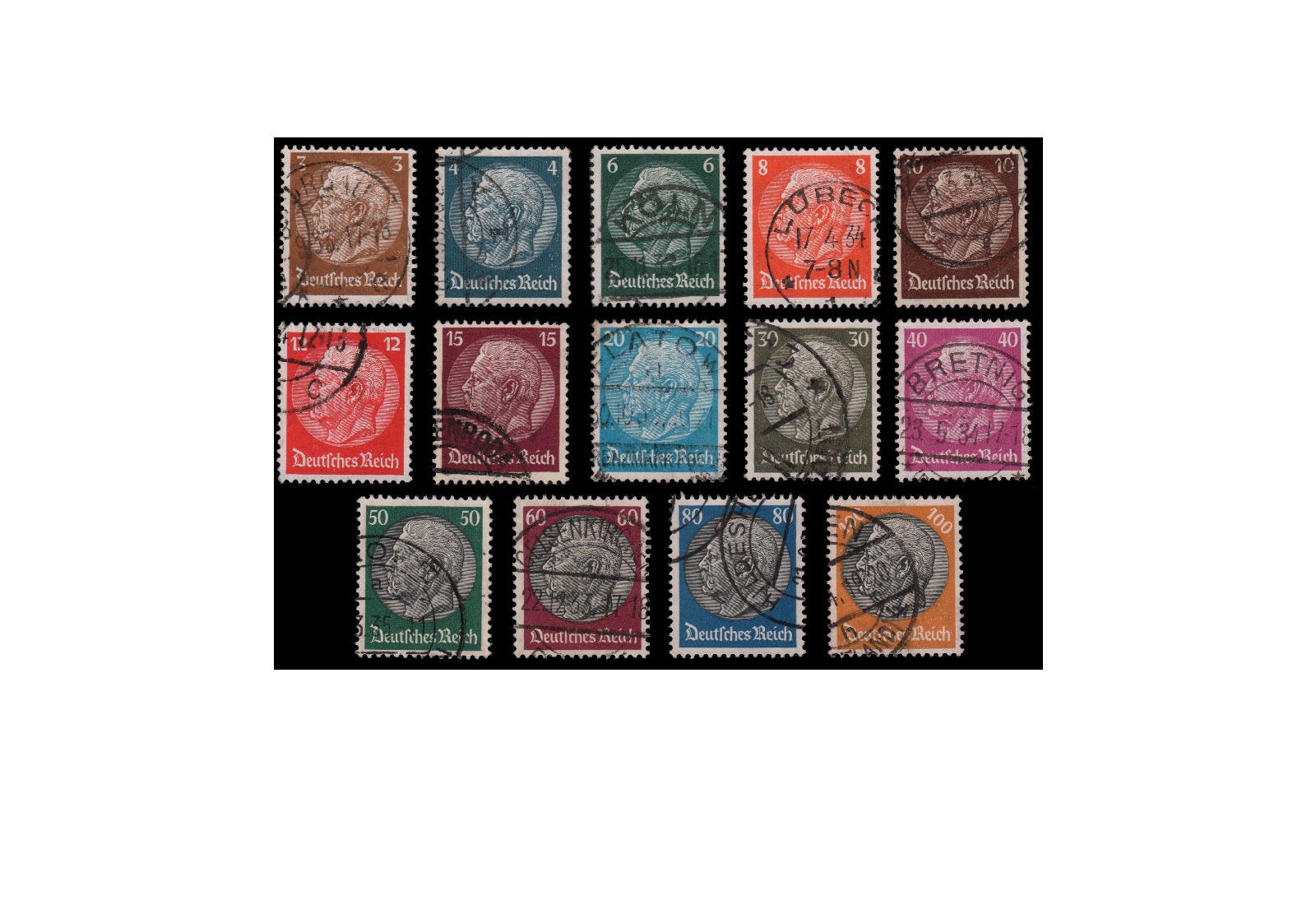 Deutsches Reich Mi.Nr. 482/495 gestempelt