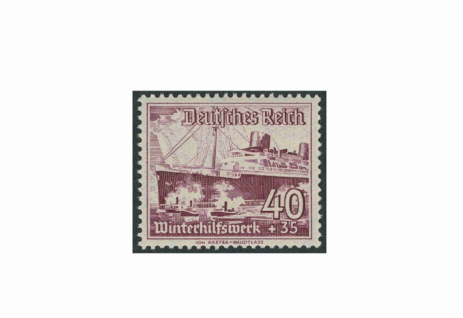 Briefmarke Deutsches Reich 1937 WHW Schiffe Michel-Nr. 659 y postfrisch