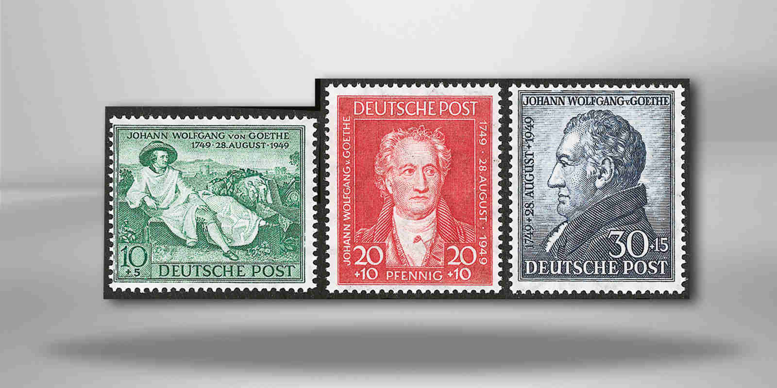 Bizone Michel-Nr. 108/110 postfrisch Goethe