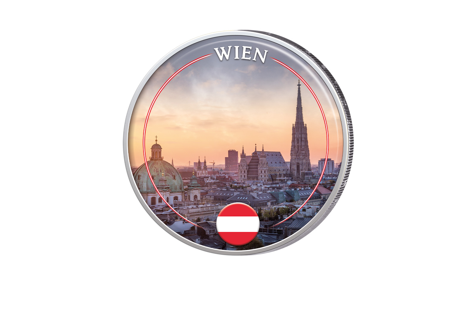 2 Euro mit Farbapplikation Wien - Österreich