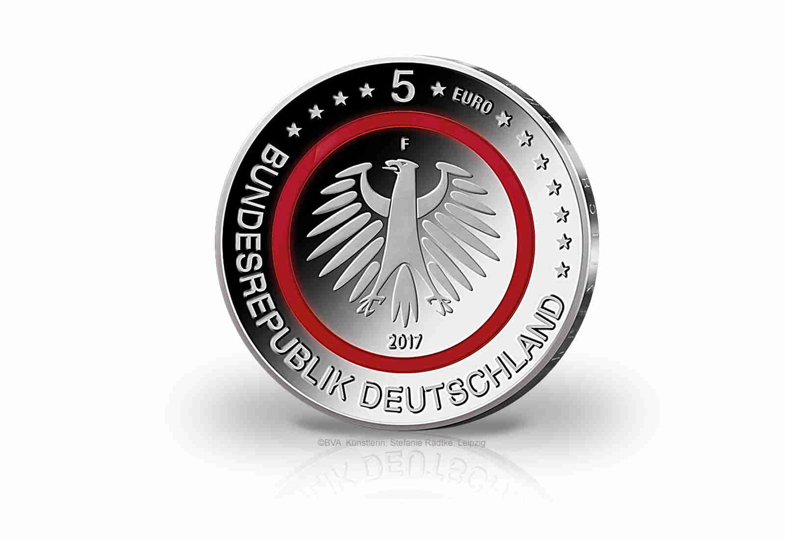 5 Euro 2017 Deutschland Tropische Zone mit rotem Polymerring st Prägestätte unserer Wahl