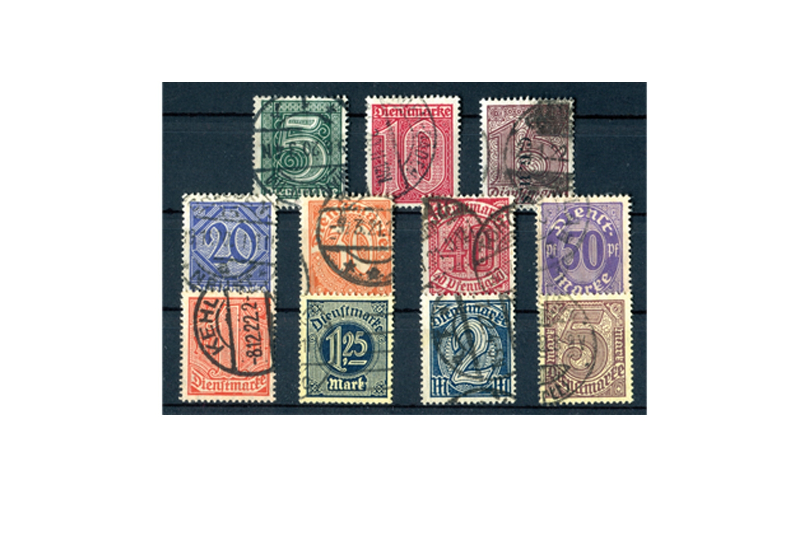 Deutsches Reich Mi. Nr. D 23/33 1920 gestempelt