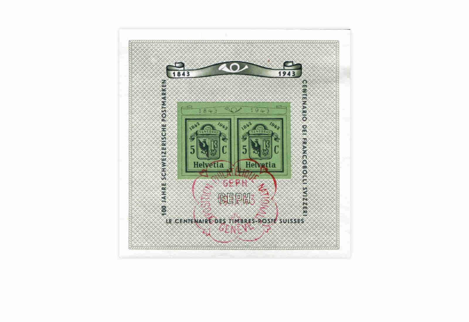Briefmarken Schweiz NABA Genf 1943 Block 10 gestempelt t