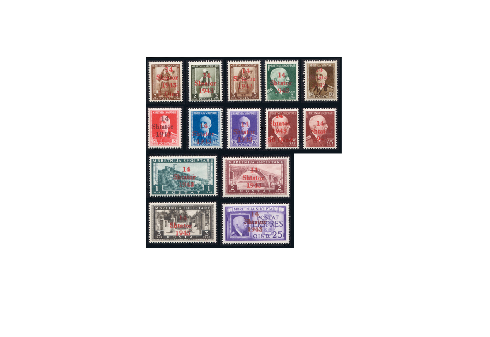 Albanien Mi.Nr. 1/14 ** Dt. Besetzung