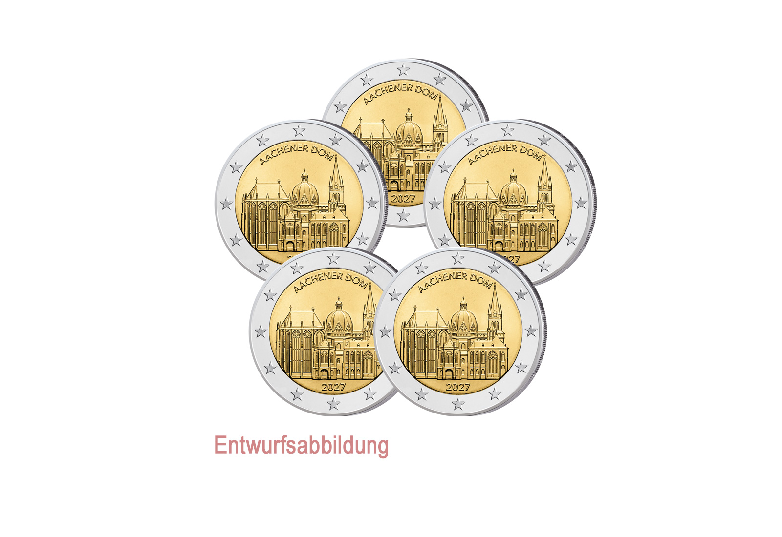 2 Euro 2027 Deutschland NRW Aachener Dom Prägestätte A-J - Tauschpreis