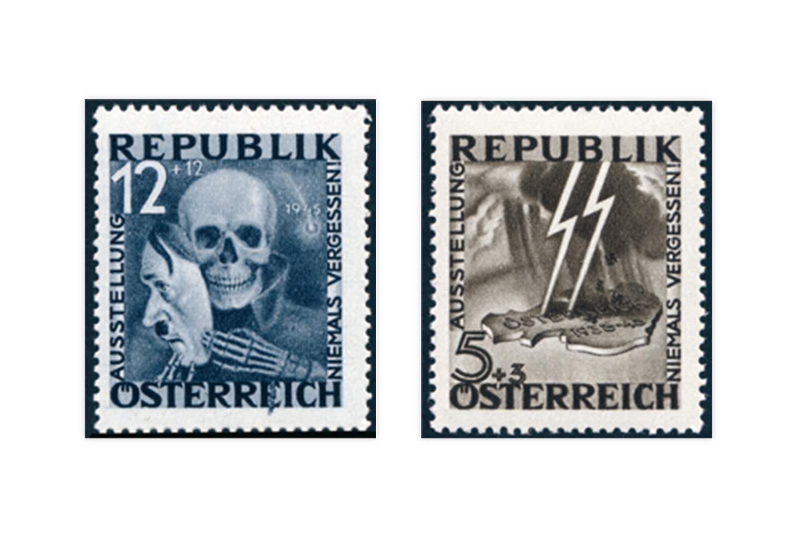 Österreich Mi.Nr. VI/VII ** Blitz/Maske 1946 Unverausgabte