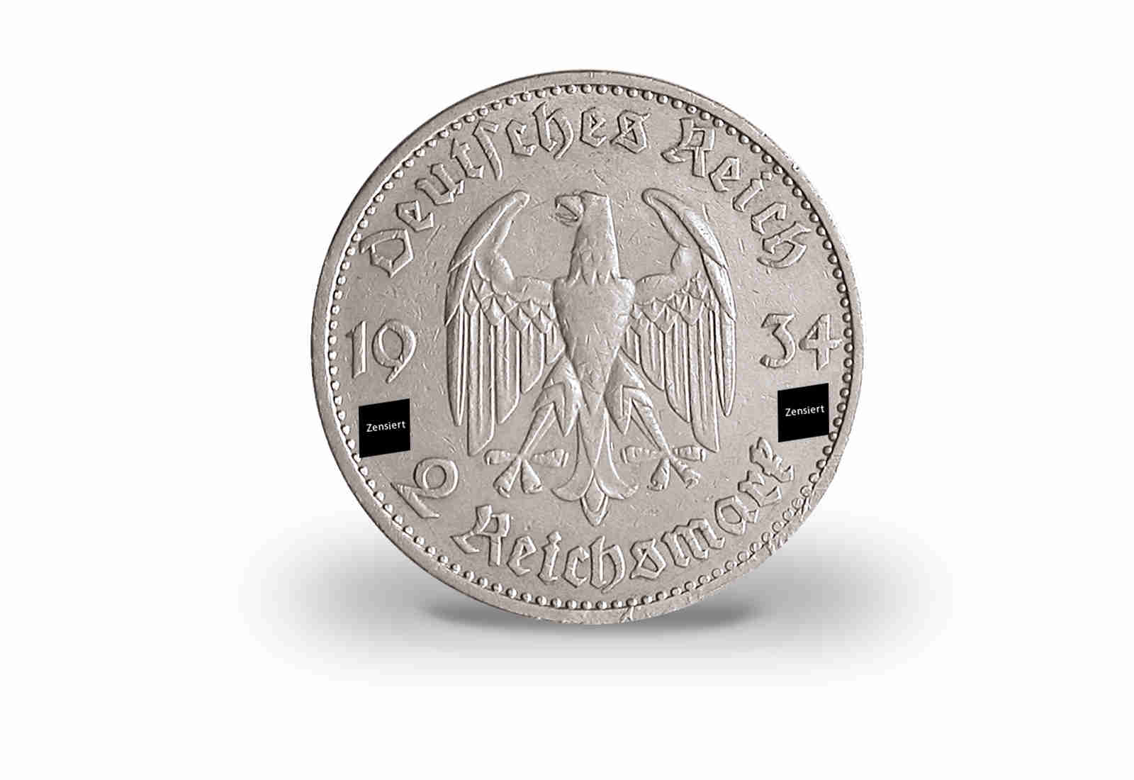 2 Reichsmark 1934 Drittes Reich Eröffnung Reichstag Jaeger-Nr. 355