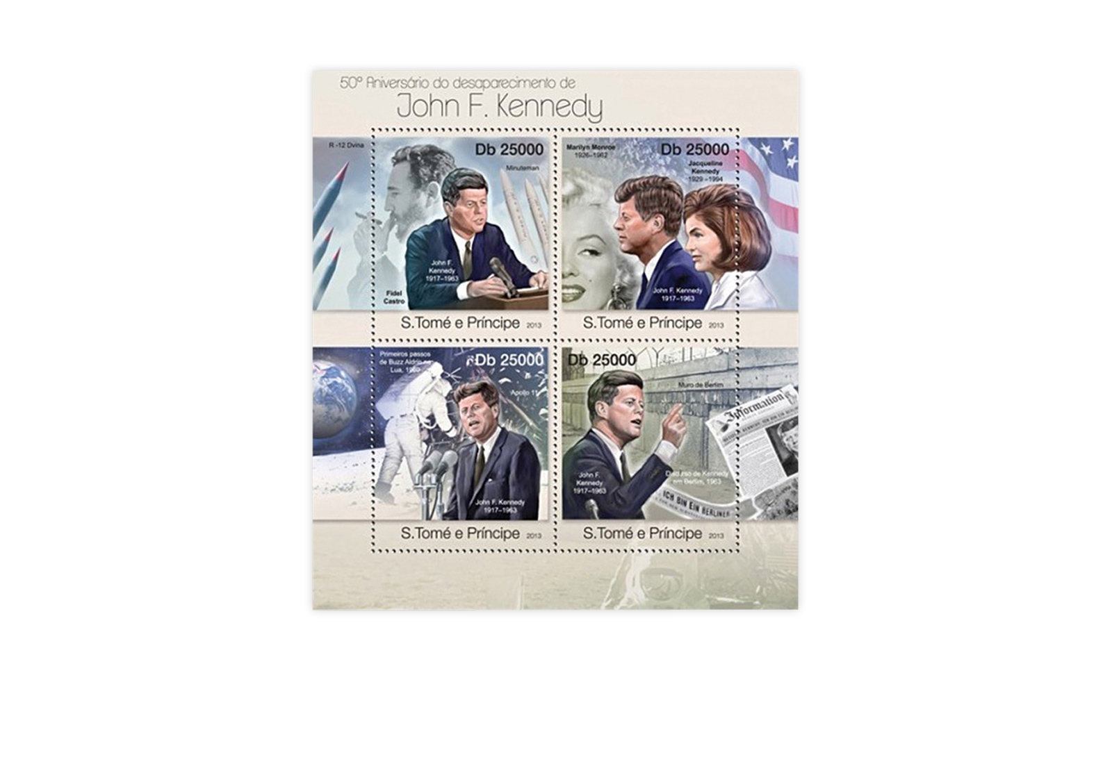 Briefmarken Kennedy 25 Marken postfrisch und gestempelt