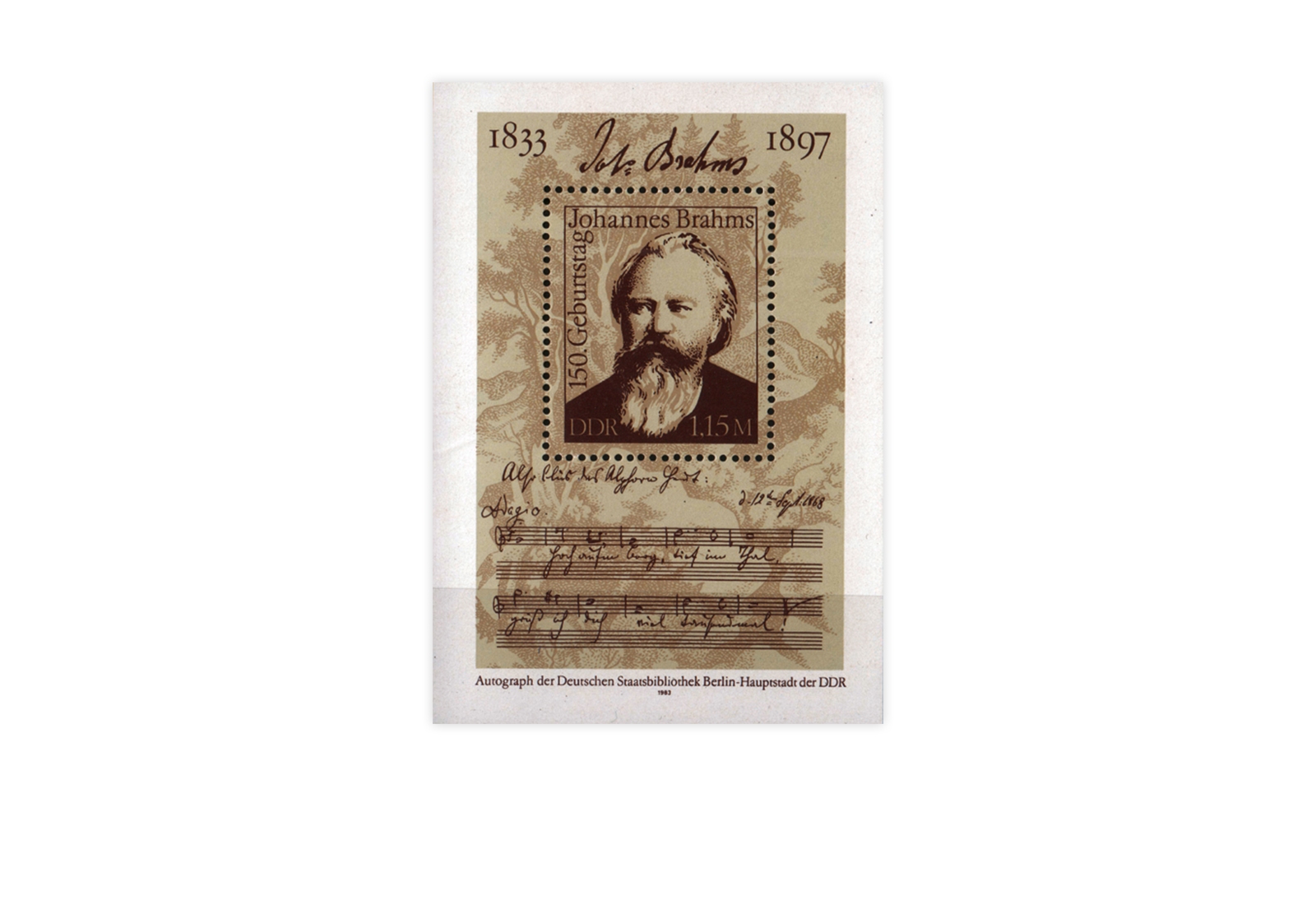 DDR Block 69 150. Geburtstag Brahms 1983 postfrisch