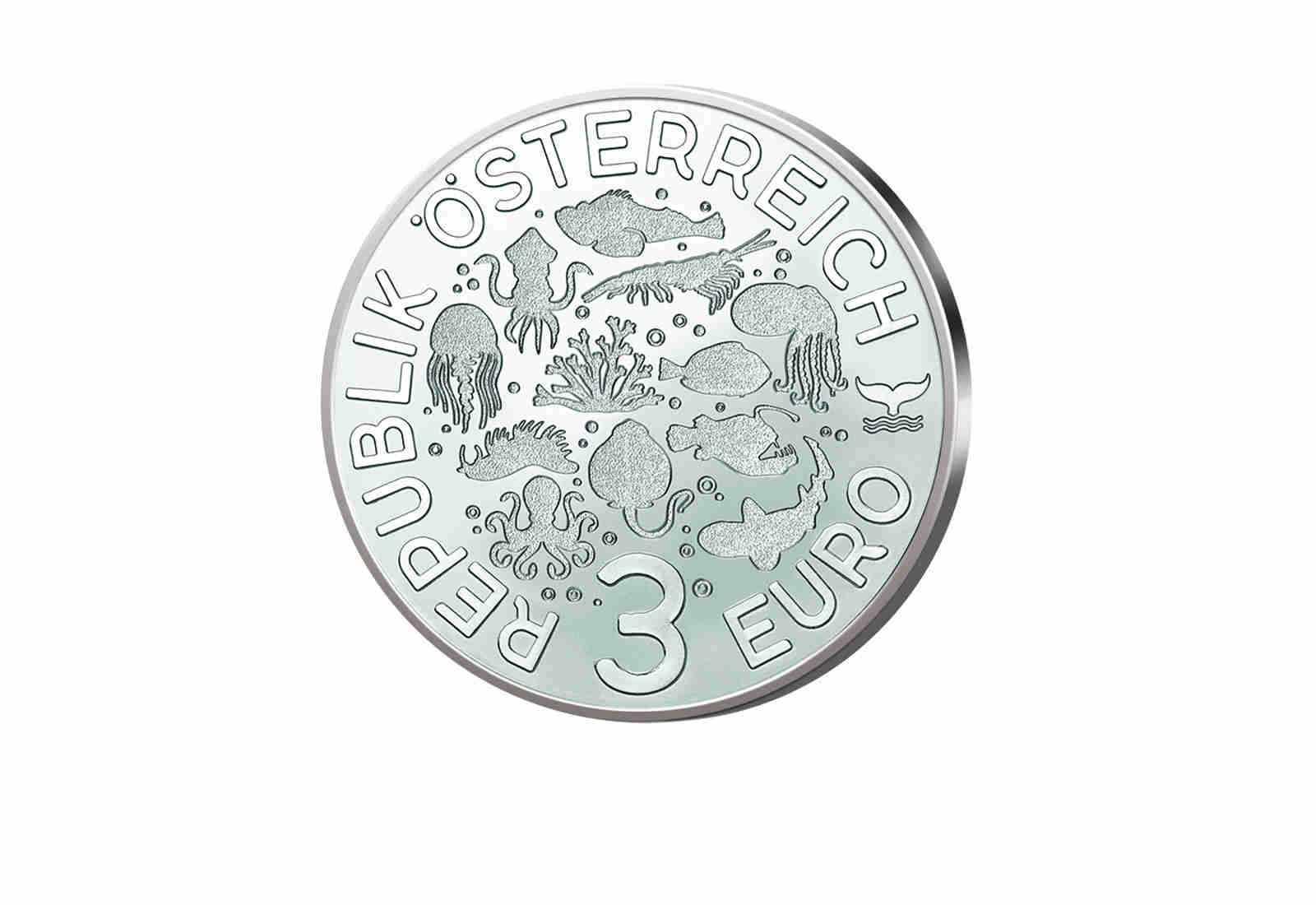3 Euro 2024 Österreich Blauer Doktorfisch bfr.