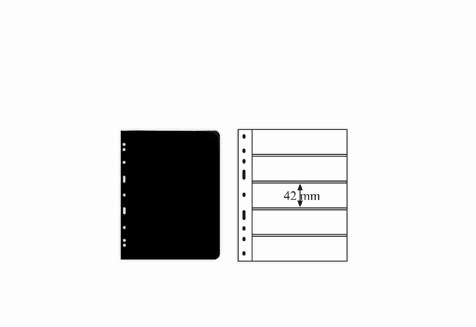 OPTIMA-Hüllen für Briefmarken (schwarz)