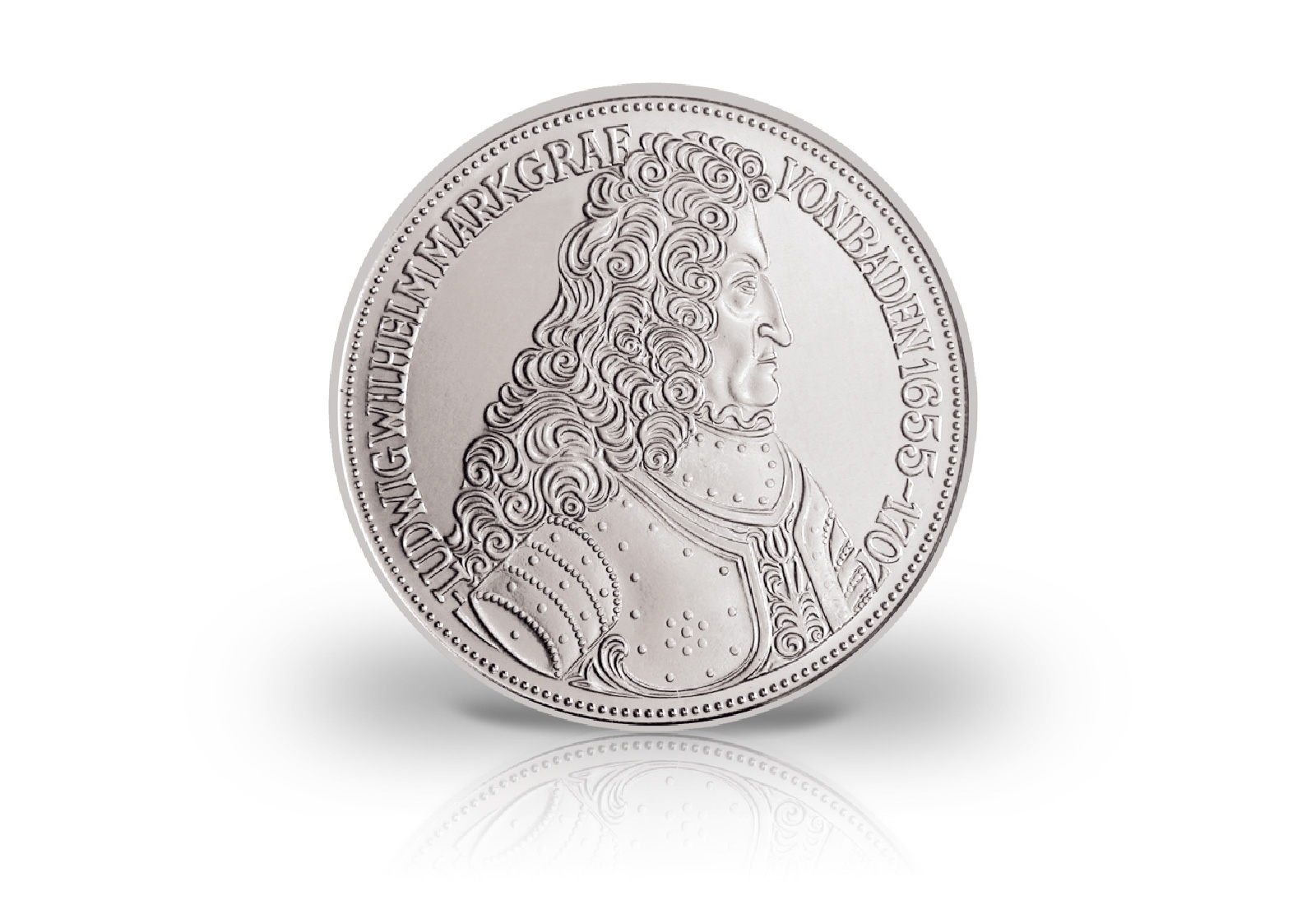 5-DM-Silbermünze 1955 BRD - Markgraf von Baden - Jaeger-Nr. 390