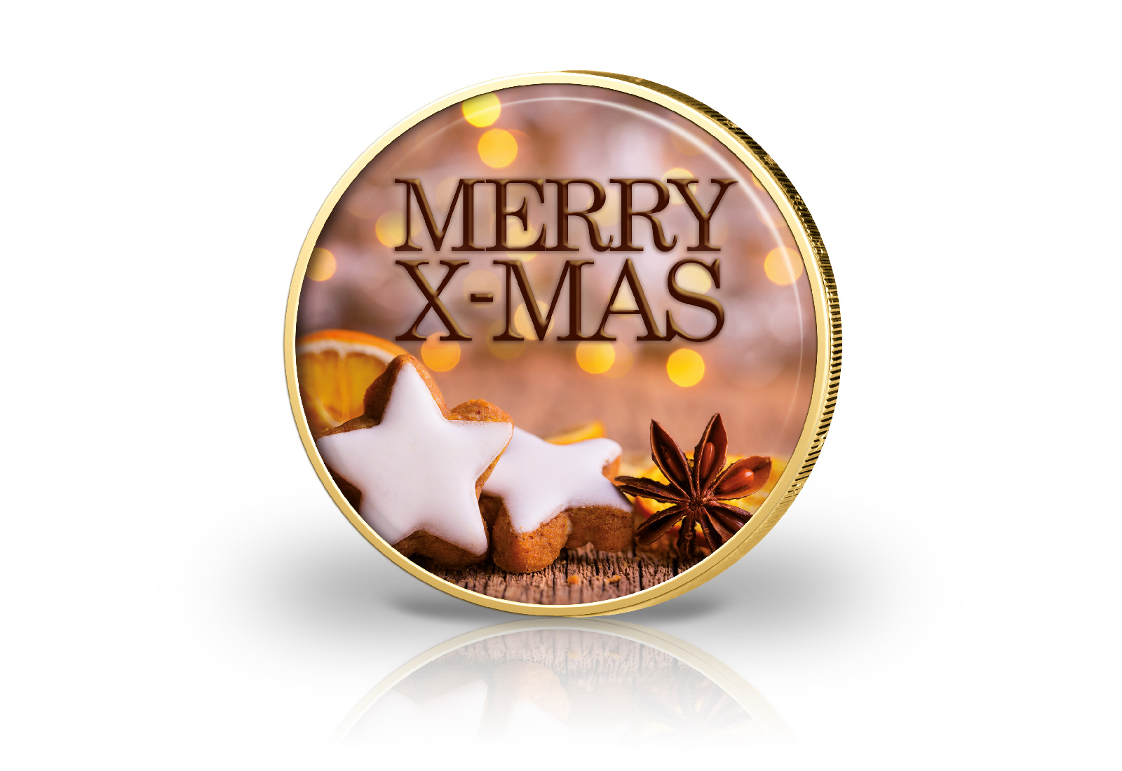 2 Euro mit Farbmotiv und 24 Karat Goldauflage Weihnachten