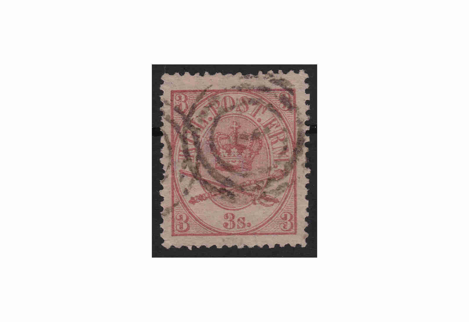 Dänemark Freimarke: Kroninsignien 1864/70 DNK Michel Nr. 12 gestempelt