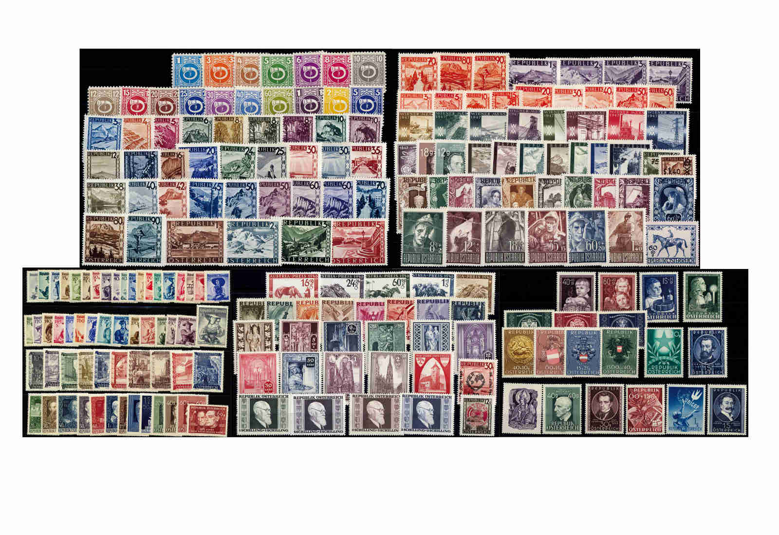 Österreich 1945-49 ** Jahrgangspaket MiNr.: 721-947