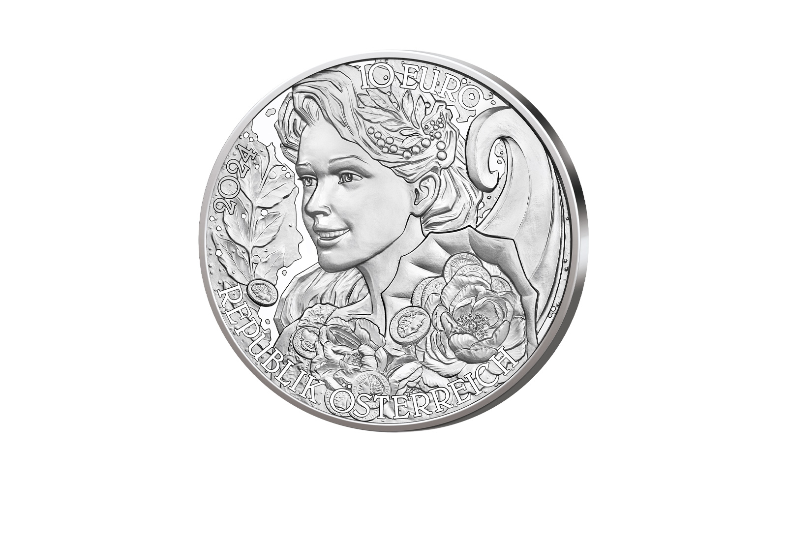 10 Euro 1/2 oz Silber 2024 Österreich Pfingstrose hgh