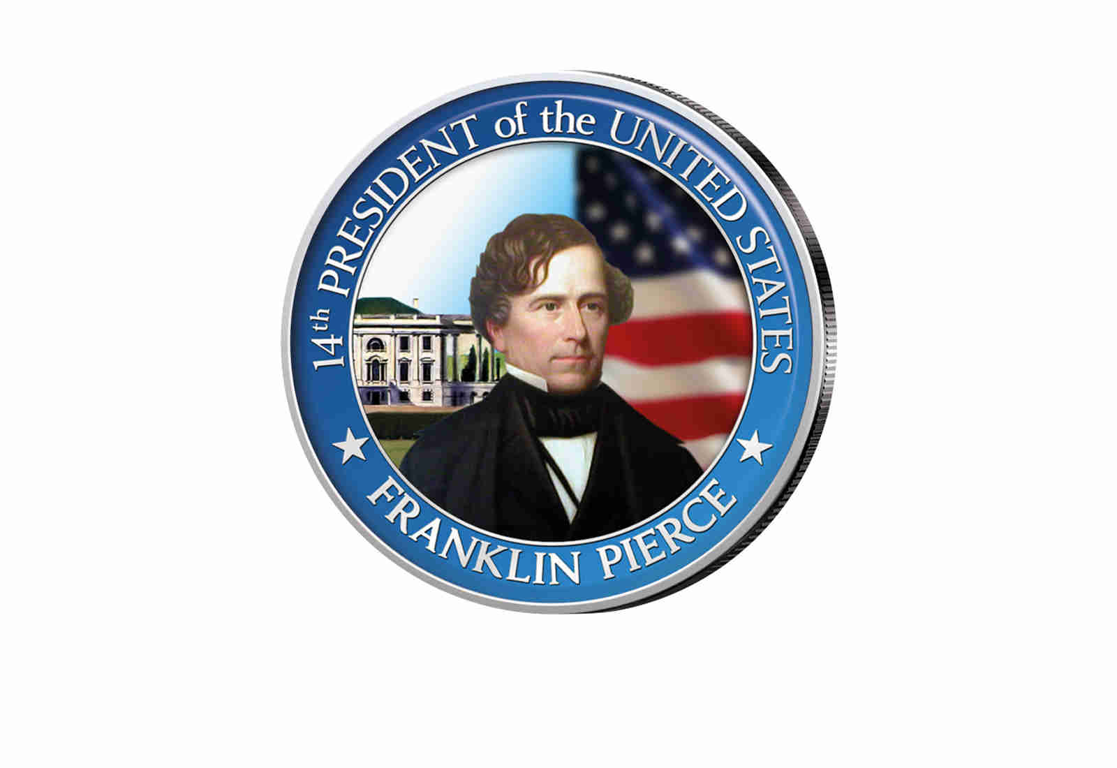½ Kennedy-Dollar USA mit Farbapplikation Franklin Pierce Serie: Presidents of the US
