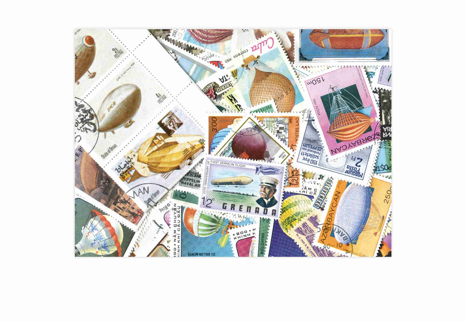 Briefmarken Motiv Ballone und Zeppeline 100 verschiedene Briefmarken