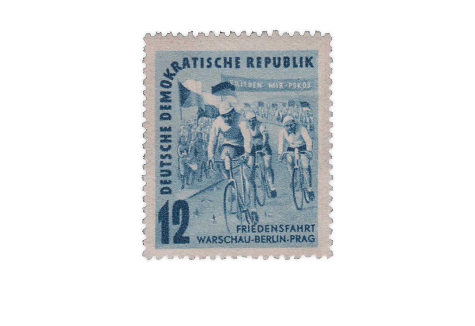 Briefmarke DDR Internationale Radfernfahrt für den Frieden 1952 Michel-Nr. 307 gestempelt