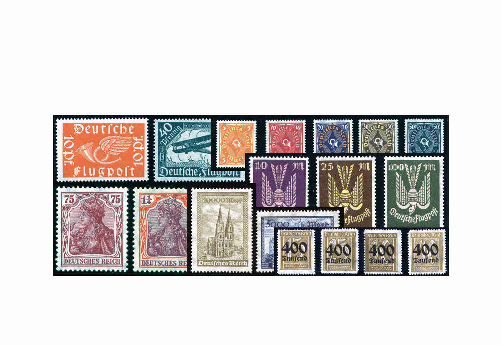 Deutsches Reich 1919 bis 1923 postfrisch im Set